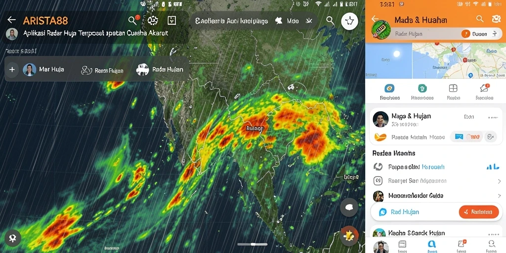 Tampilan antarmuka ARISTA88 yang menampilkan data radar hujan terbaru.