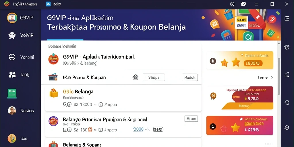 Tampilan antarmuka G9VIP yang menarik dan mudah digunakan.