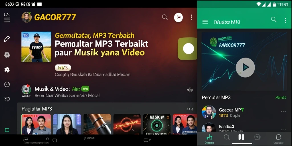 Tampilan antarmuka GACOR777 menunjukkan fitur Pemutar MP3 yang user-friendly.