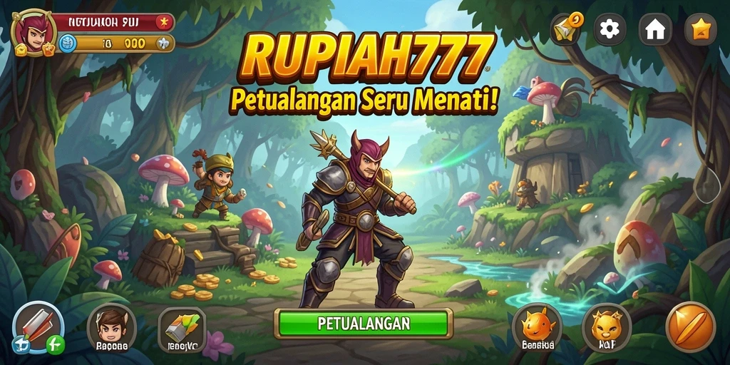 Antarmuka RUPIAH777 yang memukau dengan elemen petualangan.