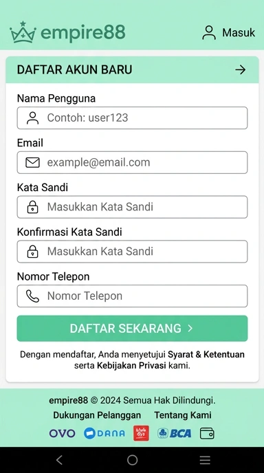 Cara Mudah Buat Akun Baru empire88